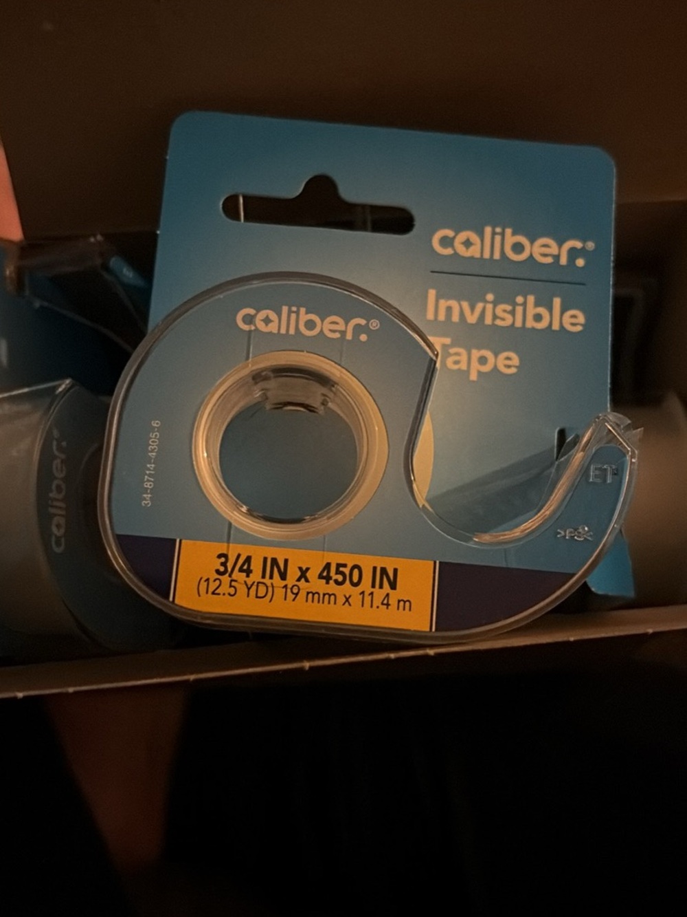 Caliber Invisible Tape Dispenser with Clear 3/4in x 450in Tape - pack of 6!